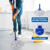Cotton String Wet Mop Floor Cleaning 125cm Metal Mop Handle and 2 Pcs Microfiber Cotton Mop Replacement Head Refill,Cleaning Home,Kitchen,Office,Garage and Concrete/Tile Floor view 4