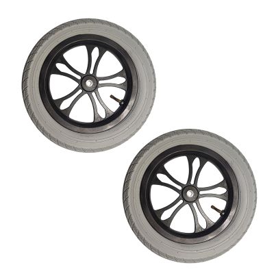 12 Inch Replacement Wheelchair Rear Wheels, 310X50-203 Inflatable Rubber Tire with 1/2" (12mm) Bearing for Most Electric Wheelchairs (1 Pair)