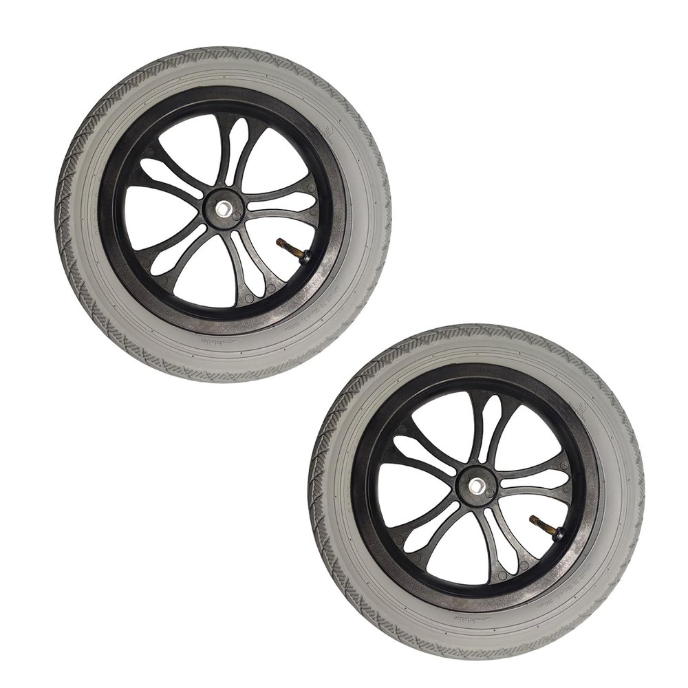12 Inch Replacement Wheelchair Rear Wheels, 310X50-203 Inflatable Rubber Tire with 1/2" (12mm) Bearing for Most Electric Wheelchairs (1 Pair)