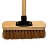 10 Indoor Soft Broom Sweeping Brush with Wooden Handle Natural Coco Bristles Indoor Floor Brush with Durable Support Bracket Cleaning Brush for Office Room and Garage (PACK OF 1) view 1