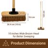 10 Indoor Soft Broom Sweeping Brush with Wooden Handle Natural Coco Bristles Indoor Floor Brush with Durable Support Bracket Cleaning Brush for Office Room and Garage (PACK OF 1) view 2