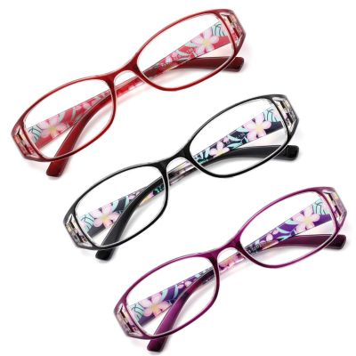 3 pairs of anti-blue light reading glasses with fashionable print designs, suitable for any face shape (Color : Black, Size : 4.0x)