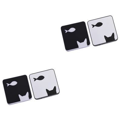 Healeved 4pcs Cat Fish Pattern Lenses Storage Container Case for Women Compact Contact Lense Box Mirror