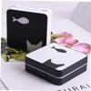 Healeved 4pcs Cat Fish Pattern Lenses Storage Container Case for Women Compact Contact Lense Box Mirror view 2
