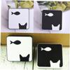Healeved 4pcs Cat Fish Pattern Lenses Storage Container Case for Women Compact Contact Lense Box Mirror view 3