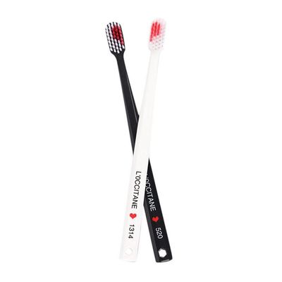 2pcs/set Tooth Brushes Oral Toothbrush Black White Color Simple Adult Soft Hair Innovative Heart-shaped Toothbrush for Travel Couple
