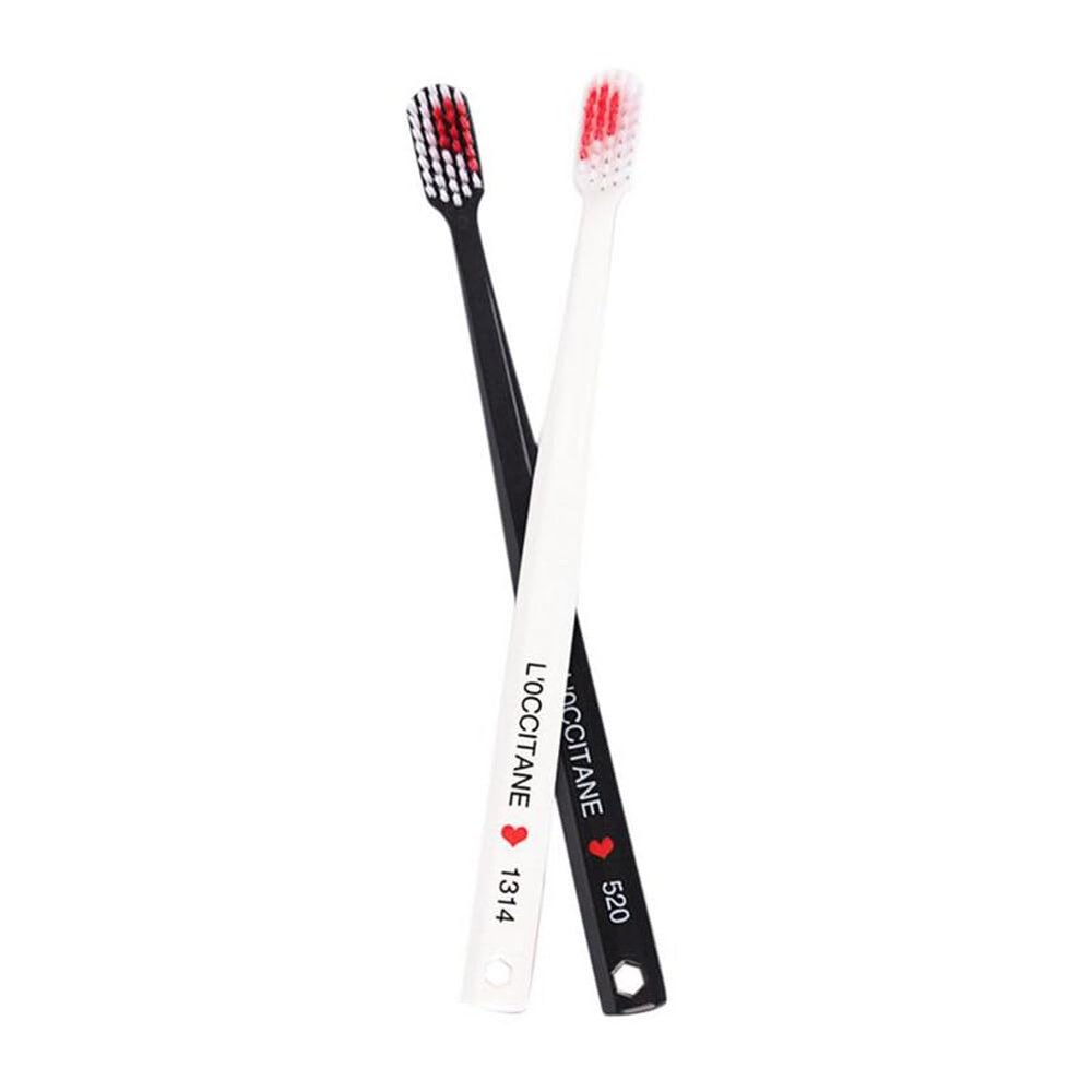 2pcs/set Tooth Brushes Oral Toothbrush Black White Color Simple Adult Soft Hair Innovative Heart-shaped Toothbrush for Travel Couple