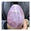 Natural crystal rough Stone Crafts Natural Pink Rose Quartz Dragon Egg Crystal Specimen Quartz Crystal Egg 1pc (Size : 900g) view 4