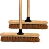 18 Indoor Soft Broom Sweeping Brush with Wooden Handle Natural Coco Bristles Indoor Floor Brush with Durable Support Bracket for Office Room and Garage (PACK OF 2) view 1