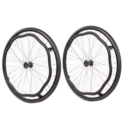 20"/22"/24" Rear Wheel Assembly,Wheelchair Wheel Replacement with Bearings & Handrim,Non-pneumatic Solid Tires,Shock-absorbing Spoked Wheels (2 Pcs) (Size : 24inch)