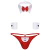 Alvivi Men's 3Pcs Waiter Tuxedo Cosplay Lingerie Set Boxer Underwear with Bow Tie Collar and Bracelets Red XL view 1