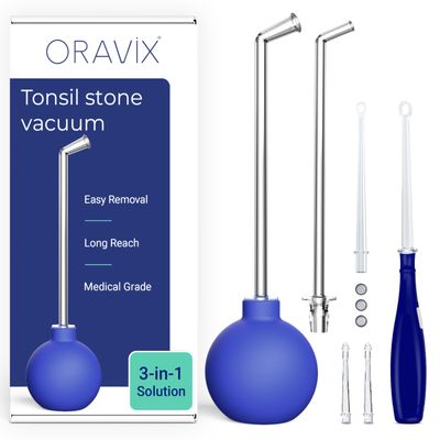 Oravix Tonsil Stone Remover Vacuum, Tonsil Stone Remover for Bad Breath Treatment, Tonsil Stone Suction Tool, Tonsil Stones Remover, Tonsil Stone Remover Vacuum Pump, Tonsil Stone Vacuum - 3 in 1 Kit