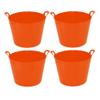 4 x ORANGE - 26 Litre Small Flexi Tub Multi-Purpose Water Storage Container/Toys Bucket/Animal Feed Tub Robust Polyethylene Flex Tub For Home Garden - MADE IN U.K view 1