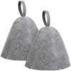 Operitacx 2pcs Felt Sauna Hat Set Wool Steam Cap Soft Comfortable Bathing Hat for Indoor Sauna view 1