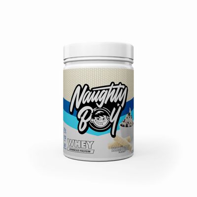 Naughty Boy Advanced 100% Whey Protein Powder. Muscle Building & Recovery Shake with Optimum Taste & Mixability. Low Sugar. (White Chocolate Cookies & Cream, 900 g)