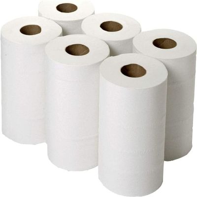 Luxtrous Centrefeed White Paper Rolls, 2-Ply Embossed Paper Tissue Roll, Super Absorbent & Strong Paper Towel Tissue Roll for Home, Office,Kitchen,Bathroom, Garage,Multi-Purpose Use(White, Pack of 6)
