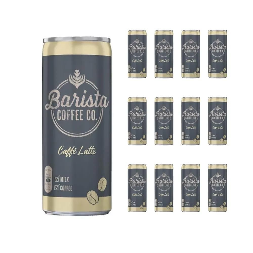 Barista Coffee Co. Caffe Latte - 250ml (Pack of 12) | Smooth and Creamy Ready-to-Drink Caffe Latte | Ready-to-Drink | Versatile Enjoyment