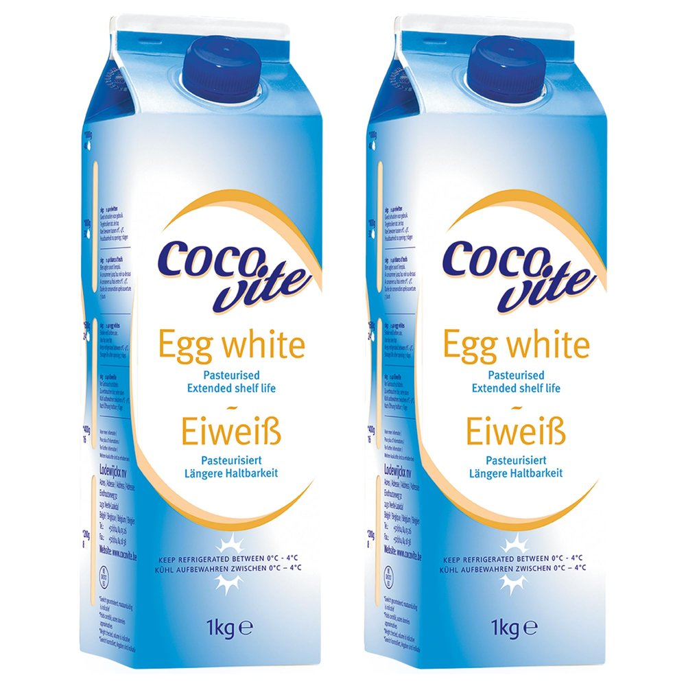 Liquid Egg Whites Pasteurised Liquid 1KG / 1 Litre Eggs White Protein by Pure Source Nutrition (2 x 1KG)