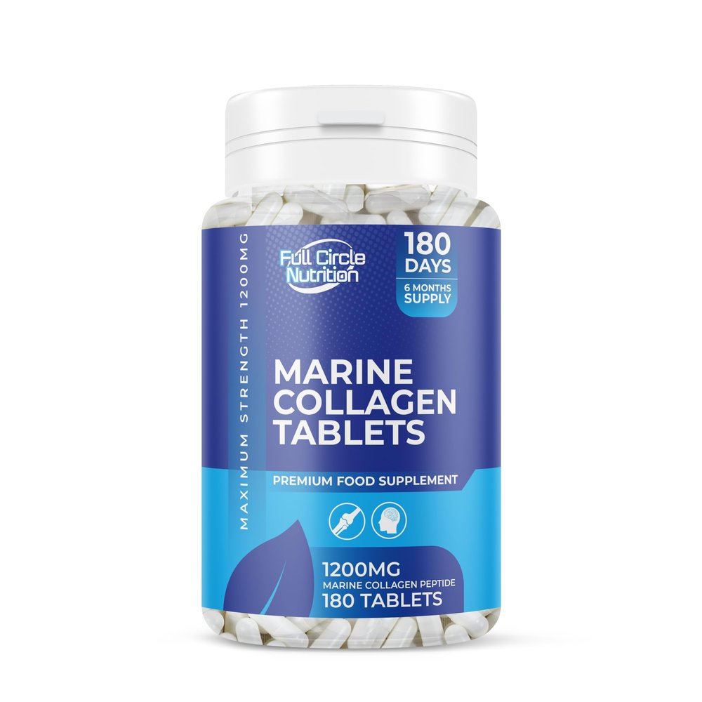Marine Collagen Tablets 1200MG - 2400MG - 180 Days Supply - Marine Collagen Supplement