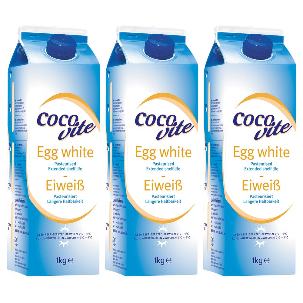 Liquid Egg Whites Pasteurised Liquid 1KG / 1 Litre Eggs White Protein by Pure Source Nutrition (3 x 1KG)