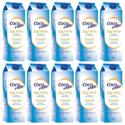 Liquid Egg Whites Pasteurised Liquid 1KG / 1 Litre Eggs White Protein by Pure Source Nutrition (10 x 1KG)