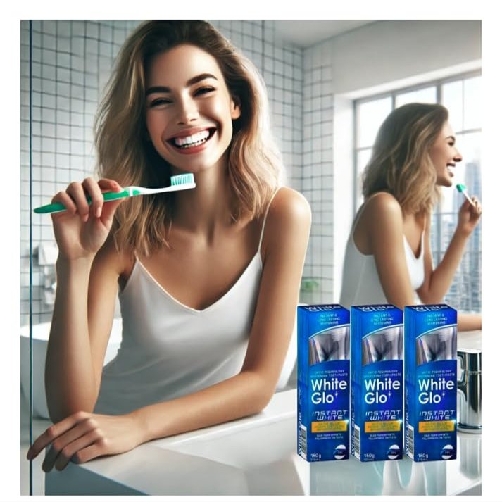 3 x White Glo Instant White Optic Technology Whitening Toothpaste 100 ml