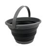 SAMMART Collapsible Plastic Bucket - Foldable Round Tub with handle - Pop Up saving (Grey/Black, 5.5L) view 1