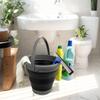 SAMMART Collapsible Plastic Bucket - Foldable Round Tub with handle - Pop Up saving (Grey/Black, 5.5L) view 4