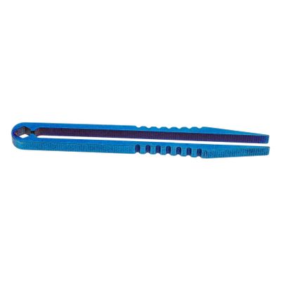BESTonZON Mini Titanium Alloy Tweezers Portable Numerical Tool Lightweight Splinter Removal Tool for Outdoor Travel CNC Precision Blue