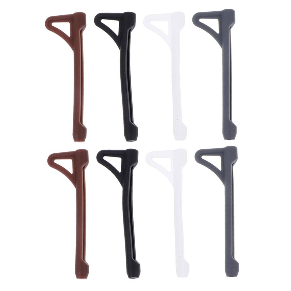 BESTonZON 8pairs Silicone Glasses Ear Hooks of Non-slip Retainers Black White Gray and Comfortable and Grips for Daily Wear and Outdoor Activities
