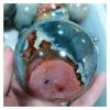 room decoration Natural Sea Jade Quartz Sphere Landscape Scenery Stone Ocean Jasper Ball Crystal Ornaments Decorative Stones for Collect Raw stones and minerals (Size : 8-9cm) ( Size : 1.2-1.3kg ) view 2