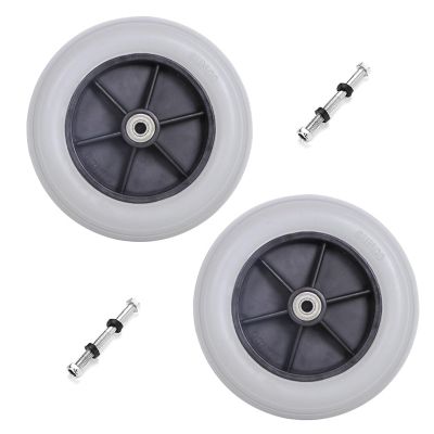 1 Pair 6/7/8" Wheelchair Replacement Wheels, PU Solid Wheelchair Front Wheels Assembly with 5/16" (8 mm) Bearing for Disabled Old People Wheelchair (Size : 7inch 2)