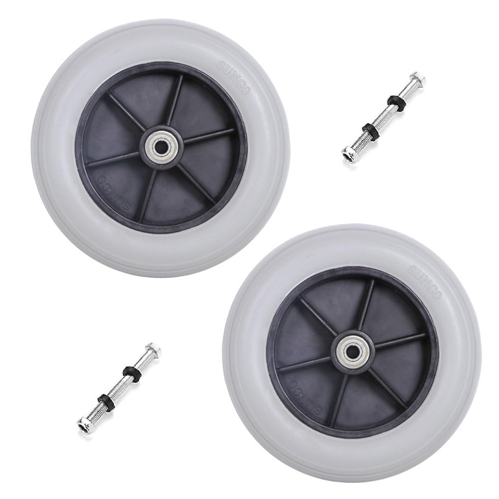 1 Pair 6/7/8" Wheelchair Replacement Wheels, PU Solid Wheelchair Front Wheels Assembly with 5/16" (8 mm) Bearing for Disabled Old People Wheelchair (Size : 7inch 2)