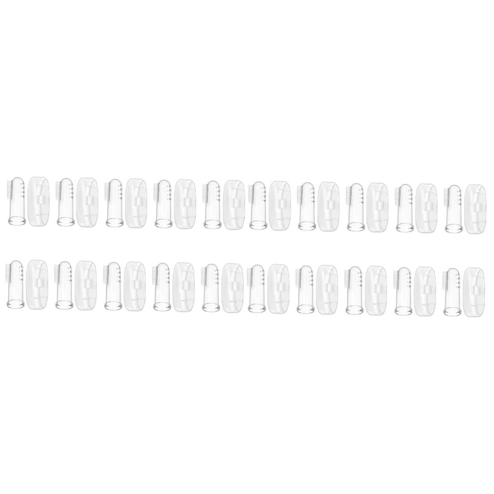 Mobestech 20sets Finger Toothbrushes for Oral Cleaning Massagers and Teething Brush for Toddlers and Newborns Comfortable Silicone Material for Daily Dental Care and Grooming Kit Newborn
