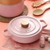 SUNMME Pink Casserole Stylish and Exquisite High Temperature Resistant Fast Heat Conduction Easy to Clean (Color : A) (B A) view 4