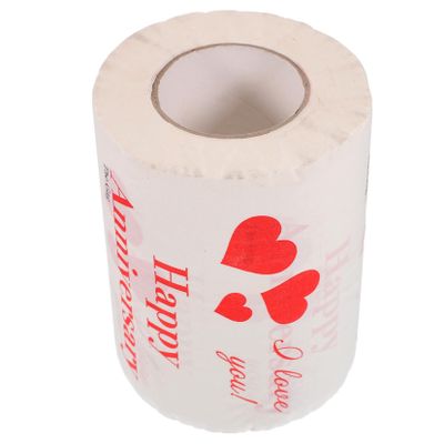 JECOMPRIS 1roll Valentine Printed Toilet Paper Soft Comfortable Ply Tissue Creative Holiday Decor for Home Office Dorm for Valentine Day Celebrations