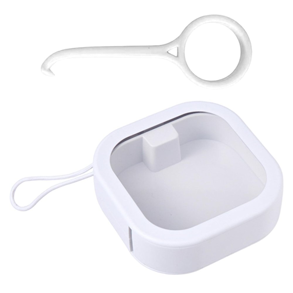 Retainer Case Denture Box,Retainer Box with Aligner Removal Tool,Braces Box,Small Denture Box Night Guard Case Container Storage Holder(Colour:White)