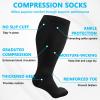 Bisienya Compression Sock Plus Size for Men and Women Wide Calf Compression Socks Flight Travel Running Sports Seniors Fitness Athletic 20-30 mmHg 1Pairs view 2