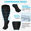 Bisienya Compression Sock Plus Size for Men and Women Wide Calf Compression Socks Flight Travel Running Sports Seniors Fitness Athletic 20-30 mmHg 1Pairs view 4