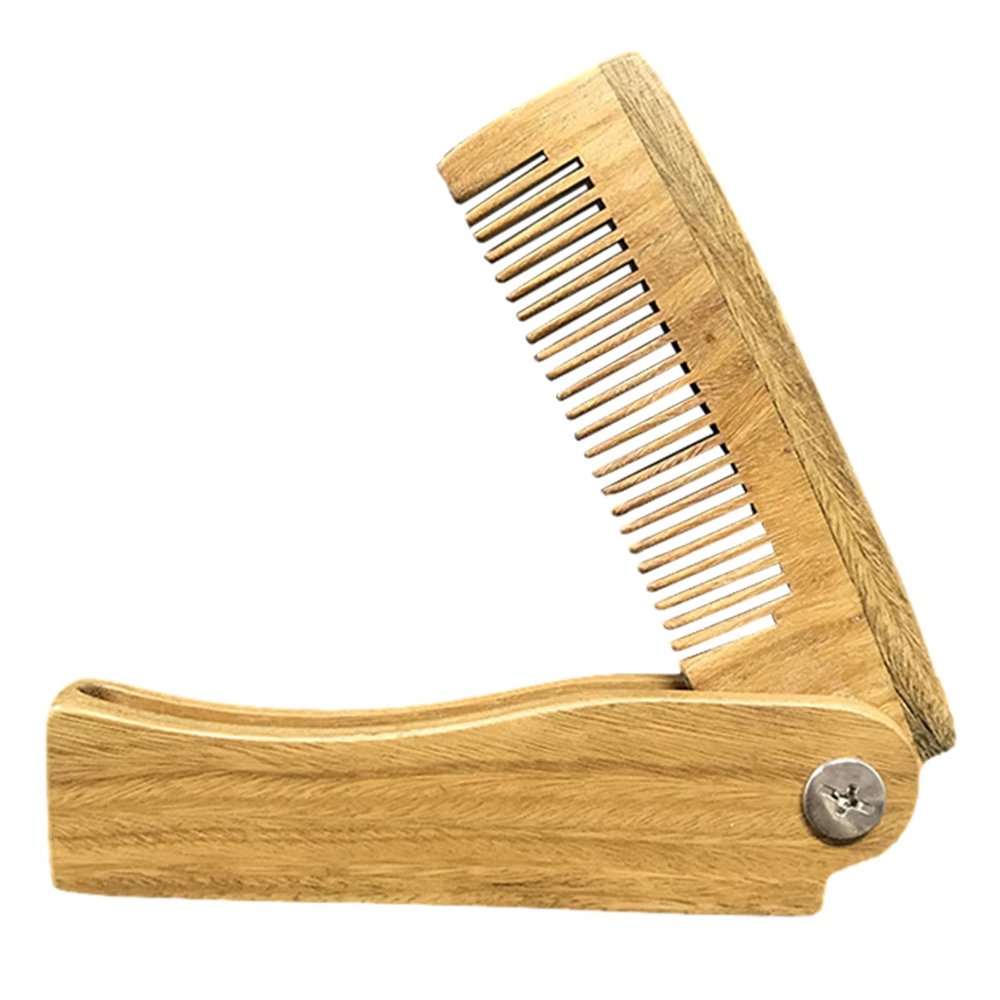 Mens Beard Comb, Small Folded Moustache Comb, Wooden Folding Pocket Beard Combs for Men, Portable Beard Combs, Anti-Static Beard Styling Combs for Men, Brushing Folding Beard Care Tools