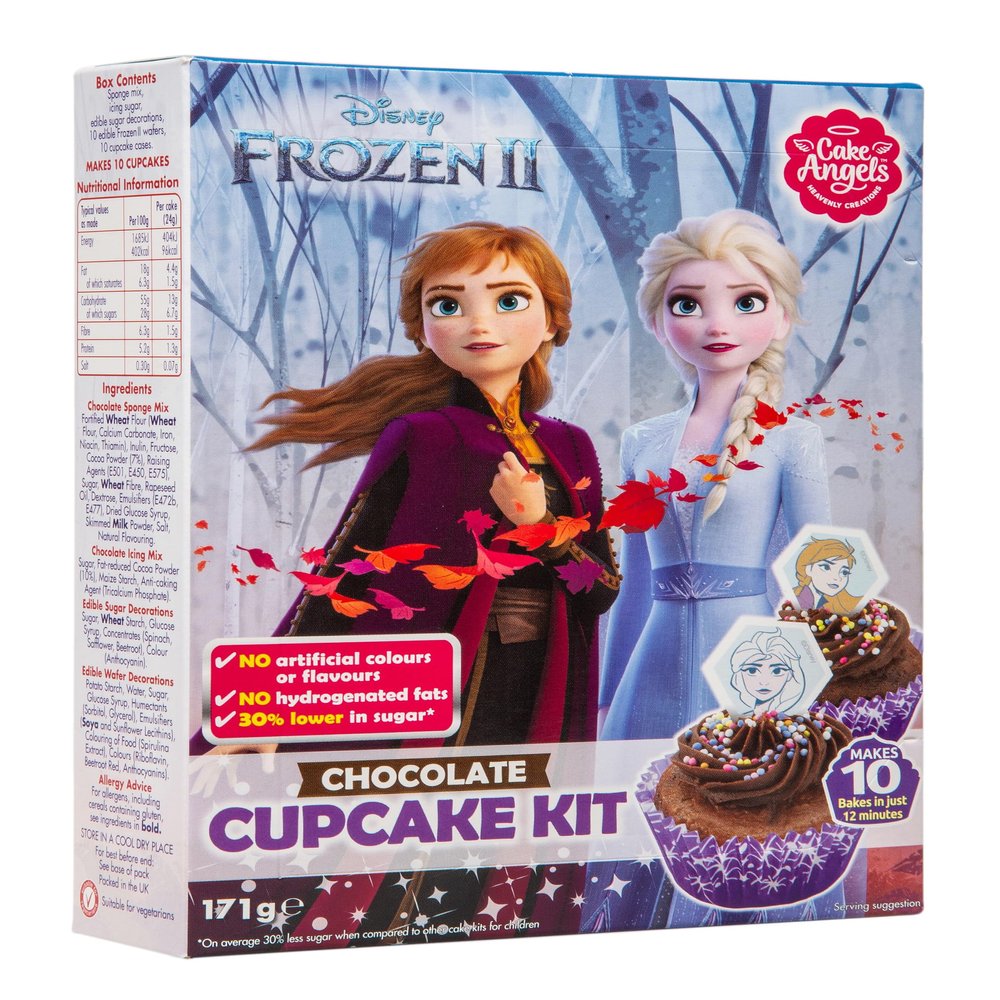 Cake Angels Frozen 2 Chocolate Cupcake Kit, Includes Sponge Mix, Icing & Decorations, No Artificial Colours or Flavours, 171 g (Pack of 6 Boxes)