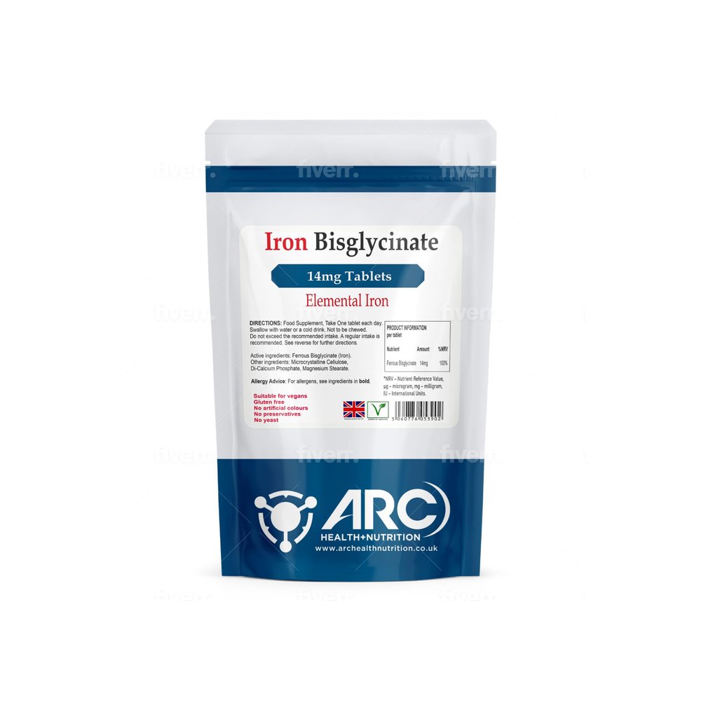 Gentle Iron Tablets High Strength - Vegan Iron Bisglycinate - Energy Tablets for Tiredness and Fatigue - High Absorption Iron Supplements for Women and Men - 180 Tablets