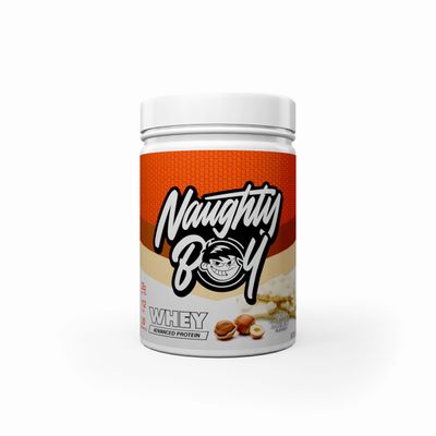 NaughtyBoy Advanced Whey Protein Powder - White Chocolate Hazelnut, 900g, 30 Servings, 22g Protein per Serving, Low Sugar, Low Fat, Easy Mixing, Whey Protein Blend for Muscle Maintenance and Recovery