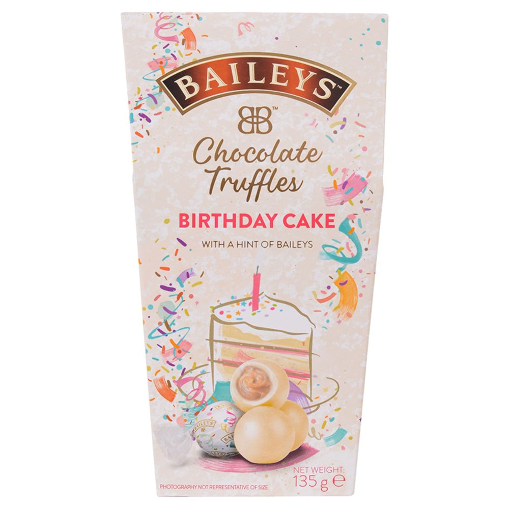 Baileys Birthday Cake Truffles 135g | Original Irish Cream White Chocolate Truffles with Vanilla Truffle Filling| Premium Chocolate Truffles | Perfect Birthday Sweets