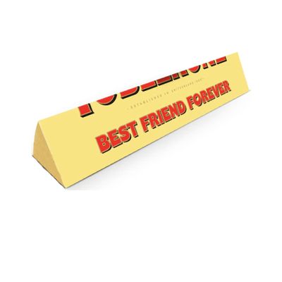 Personalised Best Friend Forever Chocolate Toblerrone With Honey Almond Nougat - 100g | Delicious Toblerrone chocolate, with an adorable Best Friend Forever Message
