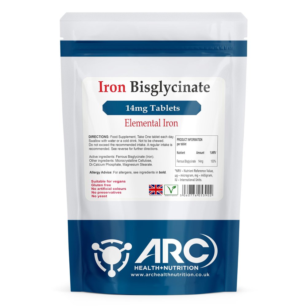 Gentle Iron Tablets High Strength - Vegan Iron Bisglycinate - Energy Tablets for Tiredness and Fatigue - High Absorption Iron Supplements for Women and Men - 365 Tablets