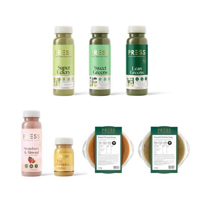 PRESS Healthfoods, Beginner Soup Cleanse, 5 Day, Nourish, Strengthen and Support Your Immune System, Contains Cold Pressed Soups and Juices, 5 Day Cleanse