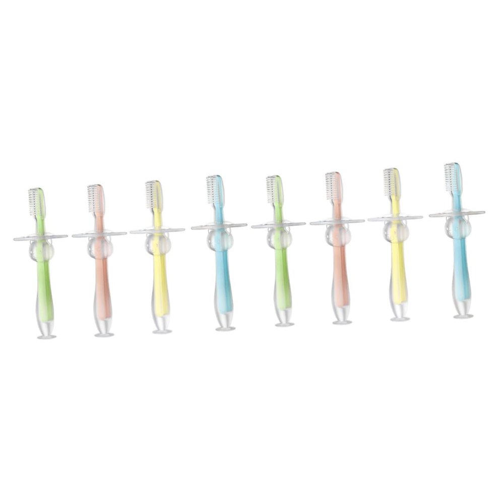 Gatuida 8pcs Silicone Teether Toothbrush Bristles for Boy Girl Boy Girl Soft Standing Suction Training Brush