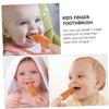 PartyKindom Ergonomic Silicone Finger Toothbrush Oral Cleaning Brush for Boys and Girls Brush Toothbrush Massaging Bristles view 3