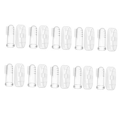 PartyKindom 30sets Silicone Finger Toothbrush Boy Girl Teeth Cleaning Tool Storage Case for Oral Accessories and Daily Use